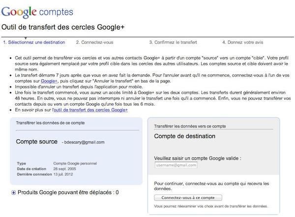 google transfert google plus Google+ : transférez vos Cercles et contacts G+ vers un autre compte
