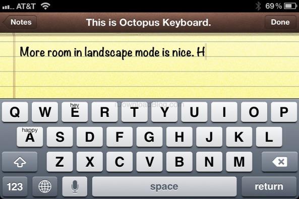 Octopus: Le clavier ''magique'' du Blackberry 10 sur l'iPhone et sur le repo de Bigboss...
