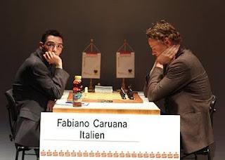 Echecs Ã  Dortmund ronde 5 : Fabiano Caruana (2767) 1-0 Jan Gustafsson (2642) - Photo © Georgios Souleidis