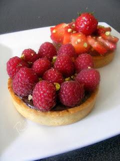Tartelettes Chocolat Fruits Rouges (framboise ou fraise)