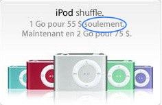 Faute d’orthographe Apple iPod