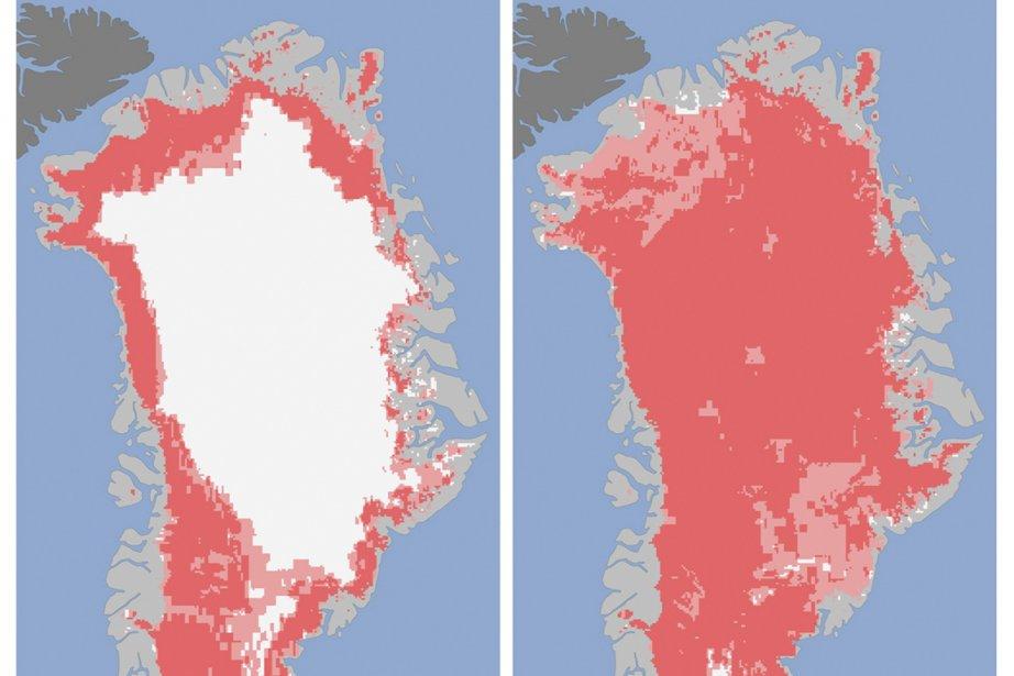 Fonte sans précédent de la calotte glaciaire du Groenland