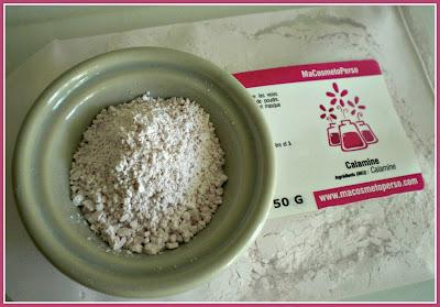 Test pour MaCosmetoPerso la poudre de calamine.Crème après soleil apaisante