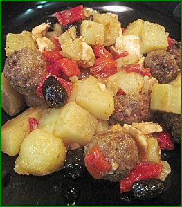 Salade de pommes de terre à la mozzarella et aux boulettes de viande