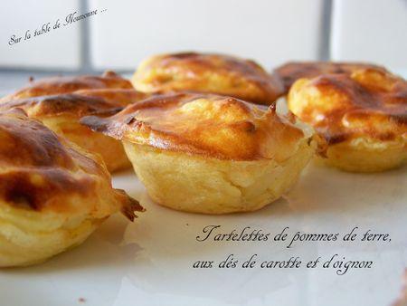 Tartelettes de pommes de terre, aux dés de carotte et d'oignon - Soutien à la ronde interblog Tartelettes de pommes de terre, aux dés de carotte et d'oignon