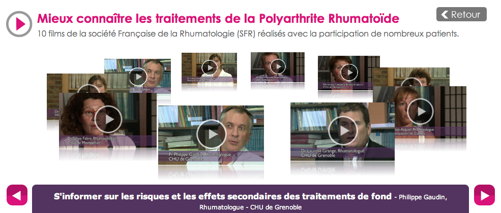 Mieux connaître les traitements de la Polyarthrite Rhumatoïde : 10 films de la SFR