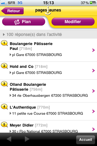 IMG 0091 Application iPhone: Pages jaunes.