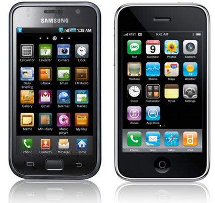 iphone4-vs-galaxy-s-head Les iPhone et les Galaxy sont les mêmes, selon un designer