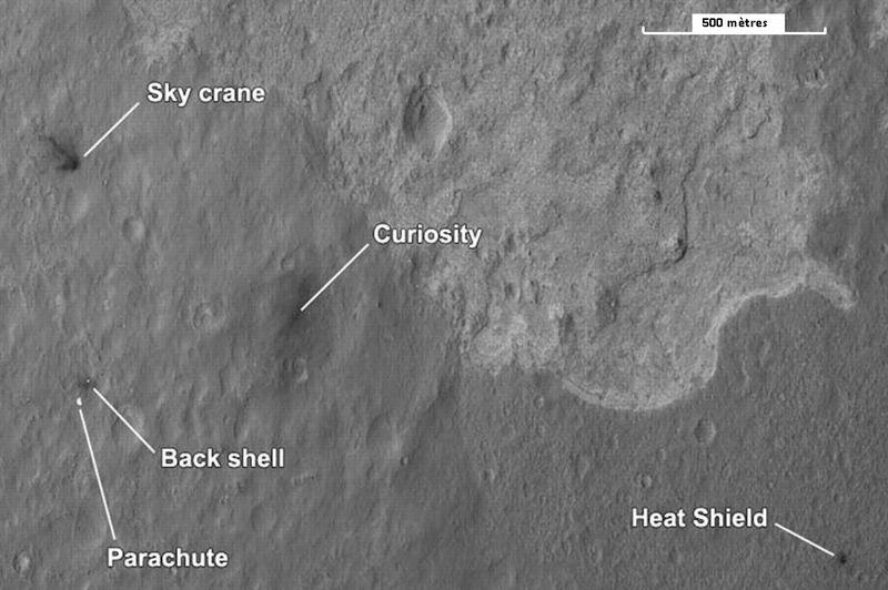 Les premiers instants martiens de Curiosity en image