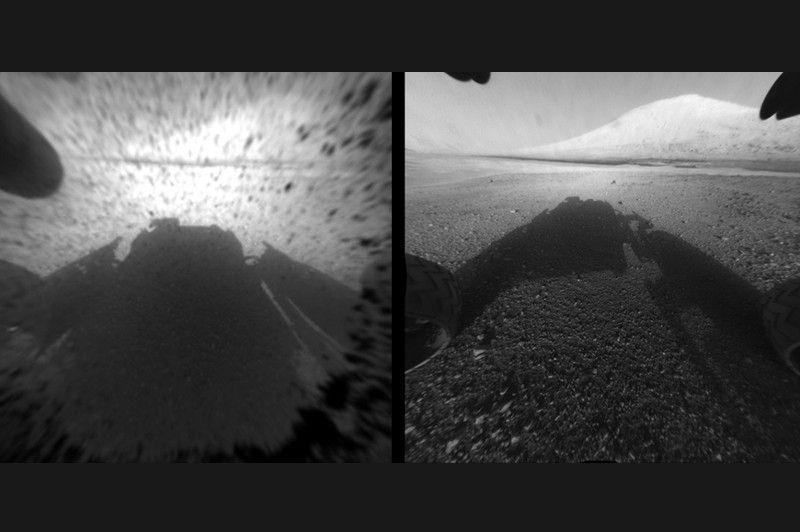 Les premiers instants martiens de Curiosity en image