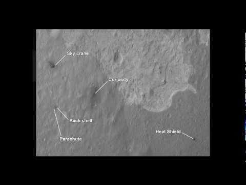 Curiosity : bouclier thermique en chute libre et paysage martien après amarsissage Image de prévisualisation YouTube
