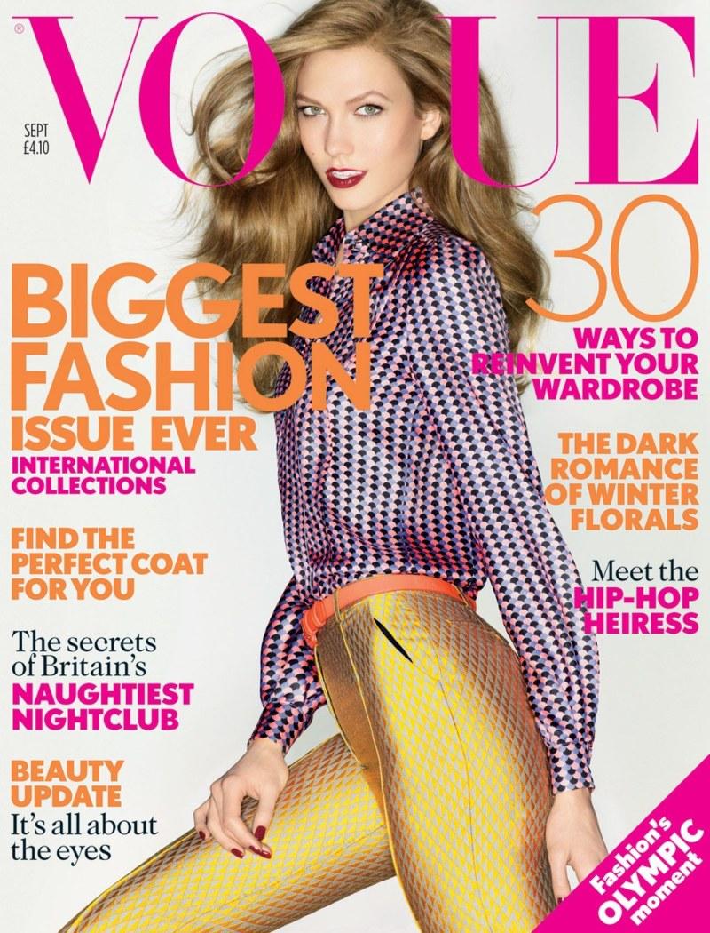 Covers of the Week karliecover Karlie Kloss Graces the September 2012 Cover of Vogue UK in Jonathan Saunders