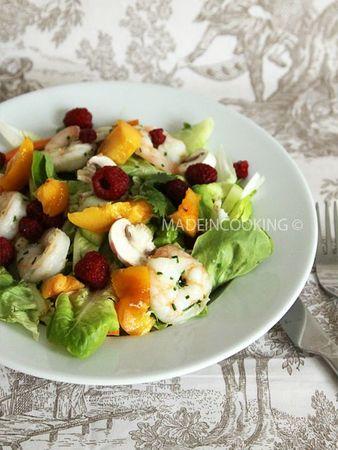 Salade de crevettes, framboises et nectarine SaladFrambPechBLOG13