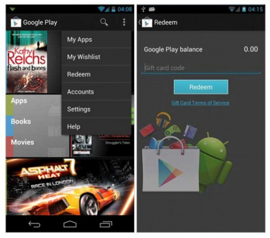 Google Play Store : cartes cadeaux, wishlist et smart updates