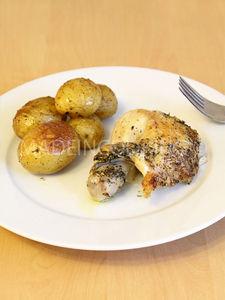 Poulet rôti sur lit de pommes de terre PouletRotiBLOG4