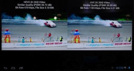 Qualcomm_H.264_vs_H.265_demo_MWC2012 Le premier brouillon du H.265 publié