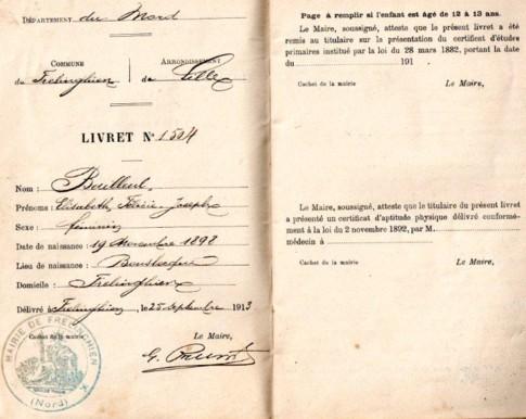 Les papiers d'identité en 1917.