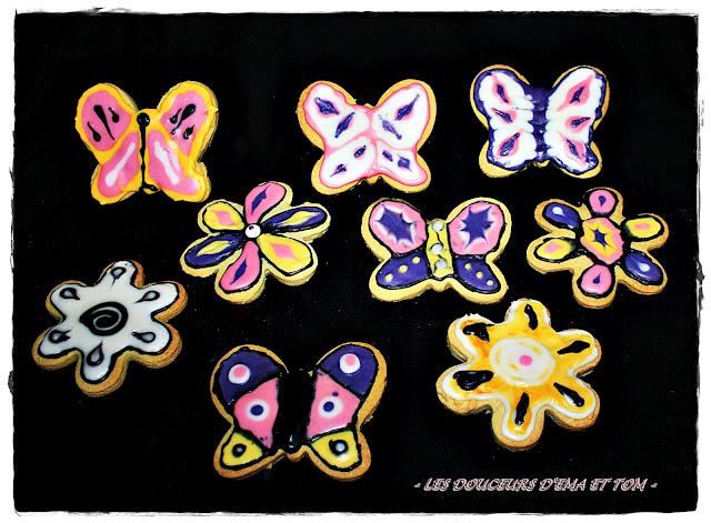 Déco biscuits papillons et fleurs