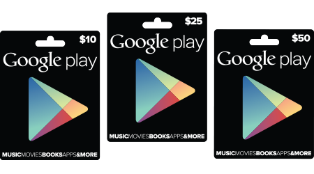 Les Google Play Gift cards sont disponibles aux Etats-Unis