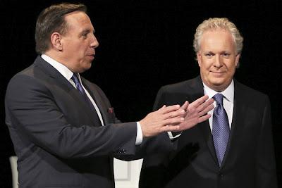 Élections Québec 2012 - Le débat des chefs- Jean Charest contre François Legault...