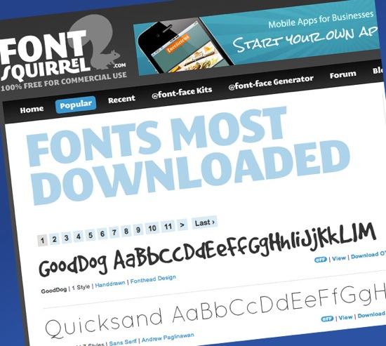 font squirrel Des fonts gratuites pour vos projets via FontSquirrel