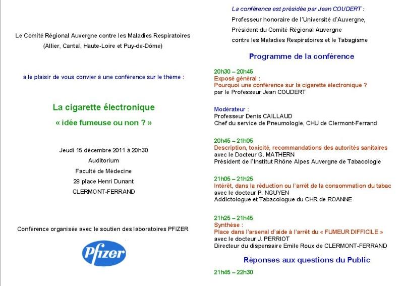 Pfizer finance une conférence sur la cigarette électronique
