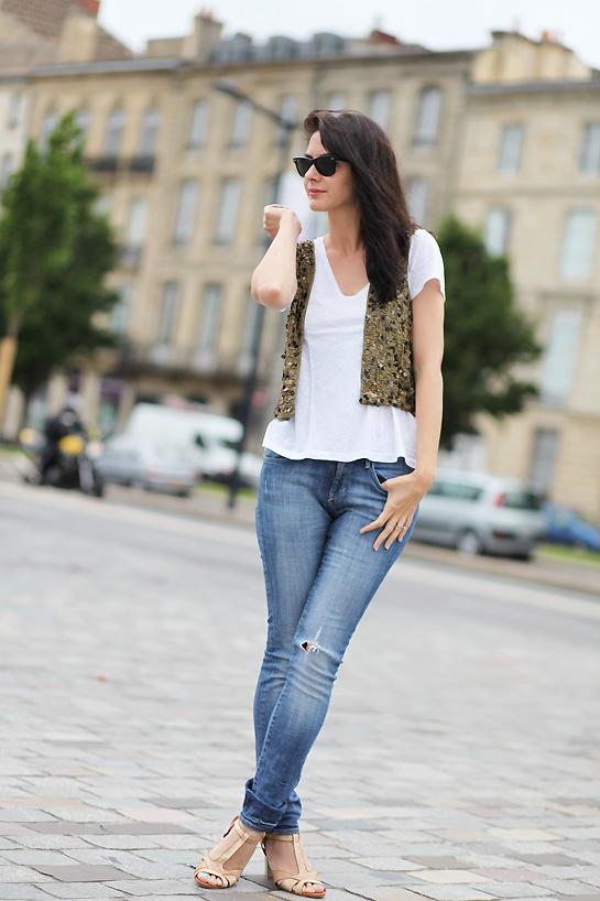 gilet sequin Gold and glitter