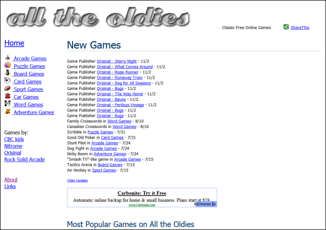 18_all_the_oldies Les meilleurs sites Web pour télécharger et jouer aux anciens jeux-vidéo