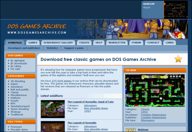 10_dos_games_archive Les meilleurs sites Web pour télécharger et jouer aux anciens jeux-vidéo