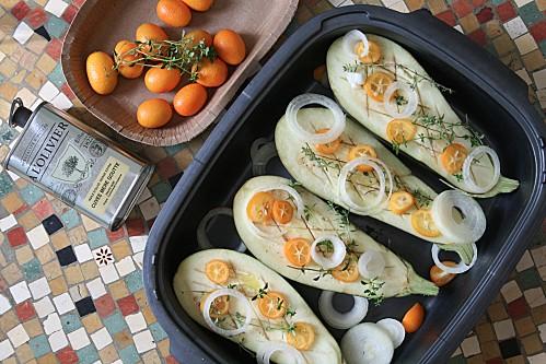 Aubergines rôties au four aux kumquats et au thym s