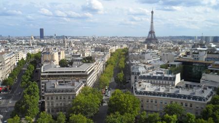 tour eiffel depuis arc triomphe arc triomphe vue tour eiffel