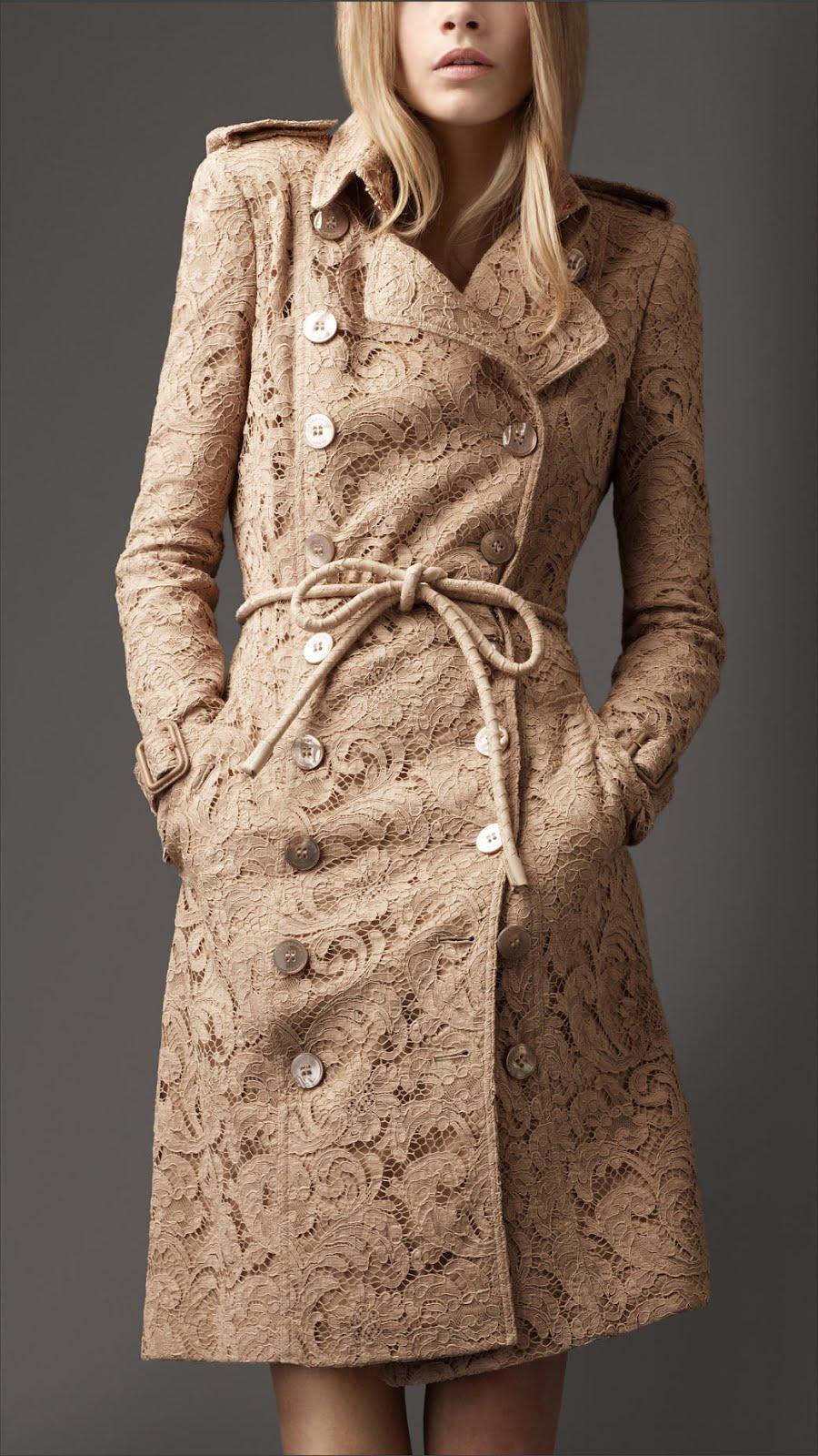 LONG LACE TRENCH COAT BY...