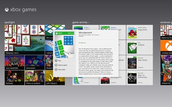 Une liste de jeux pour Windows 8
