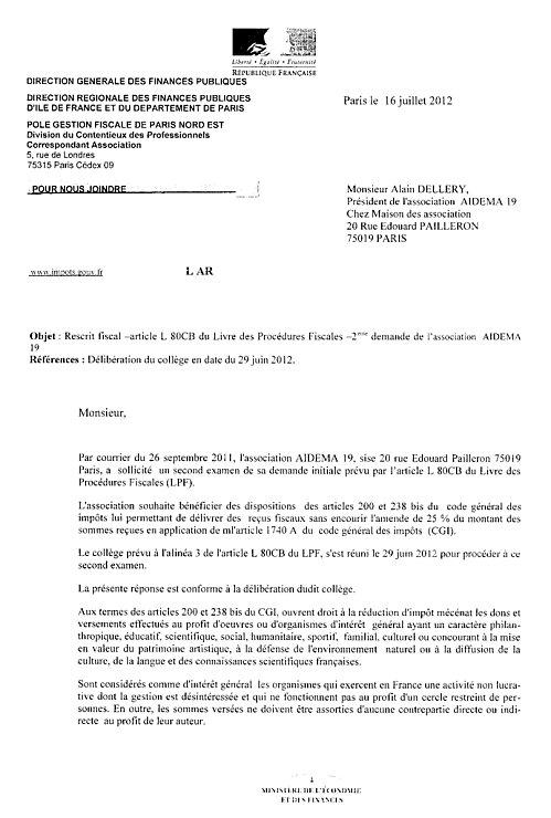 Gagné : Le Collège territorial de la direction régionale des finances publiques de Paris – 5/4 Décision du 16 juillet 2012 du Conseil régional des Finan