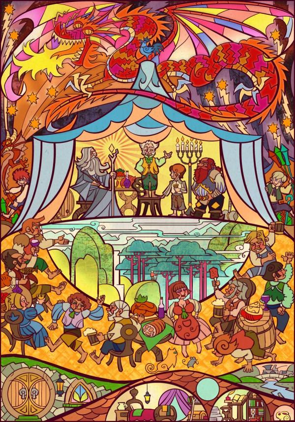 birthday_party_of_baggins_by_breathing2004-d3i6m5i LOTR a ses vitraux