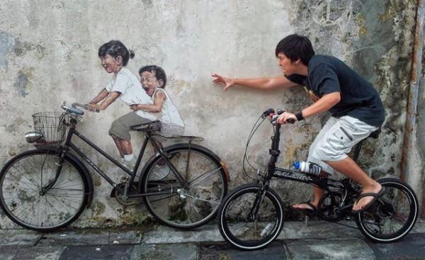 Ernest Zacharevic : le street art participatif Ernest Zacharevic : le street art participatif