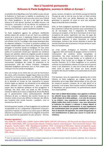 Déclaration de la campagne unitaire1409 Déclaration de la campagne unitaire1409