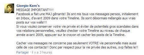 Vos messages privés publiés sur votre mur Facebook suite à un bug Vos messages privés publiés sur votre mur Facebook suite à un bug