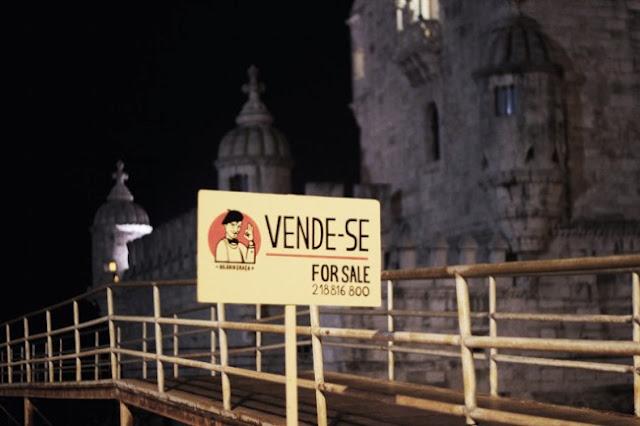 La tour de Belém est à vendre, Lisbonne - Humour Noir vs. Street Art