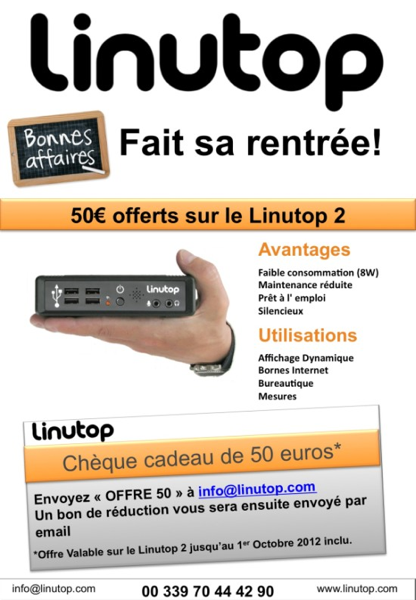 OffreLinutop2 50 euros de réduction sur le Linutop 2