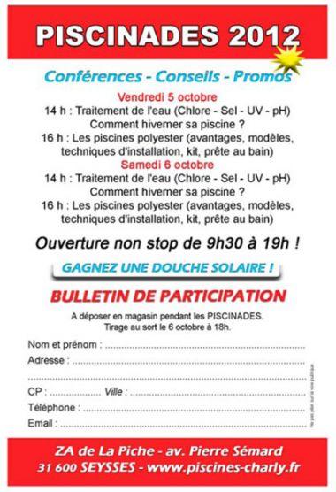 PORTES OUVERTES « LES PISCINADES » avec Charly Menoire PORTES OUVERTES « LES PISCINADES » avec Charly Menoire