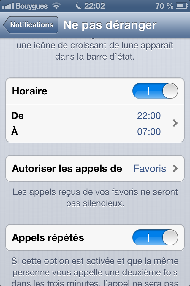 photo 2 Nouvel fonction iOS 6 – « Ne pas déranger »