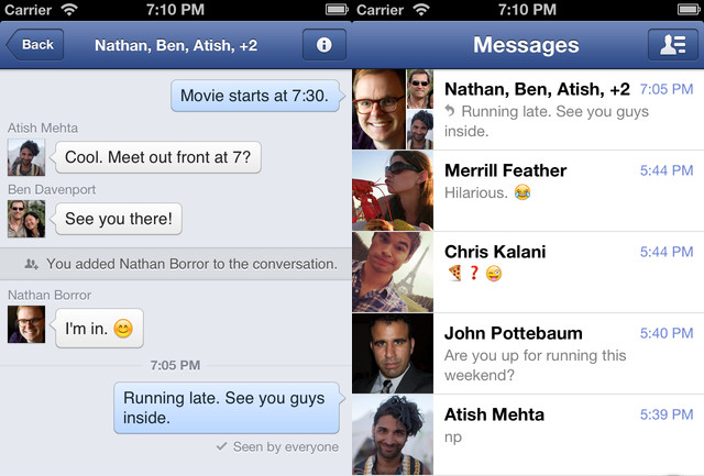 Facebook Messenger passe en 2.0 sur iPhone