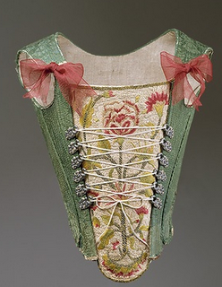 Nouveau corset XVIIIe en indienne rose