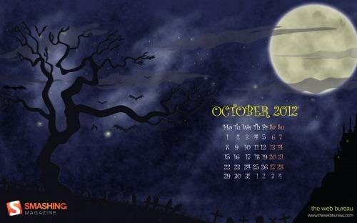 halloween moon  67 Fonds décran calendrier dOctobre   Halloween