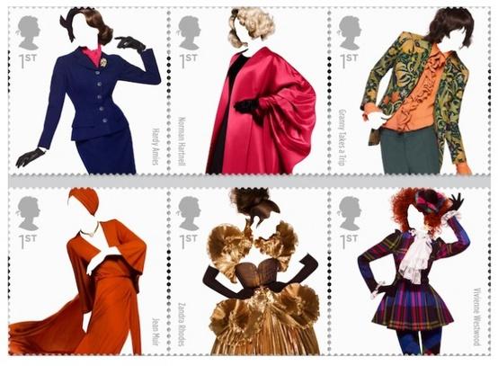 Royal Mail's Great British Fashion Stamps 2012 - perfect to stick on your London Postcards. •ƒƒ•