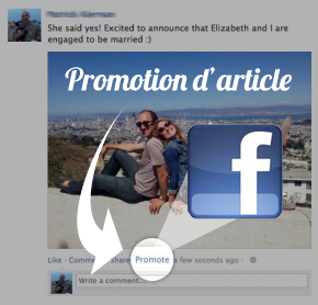 Fonctionalite Facebook : Promotion de post (articles, photos, video) Facebook pour les comptes des particuliers