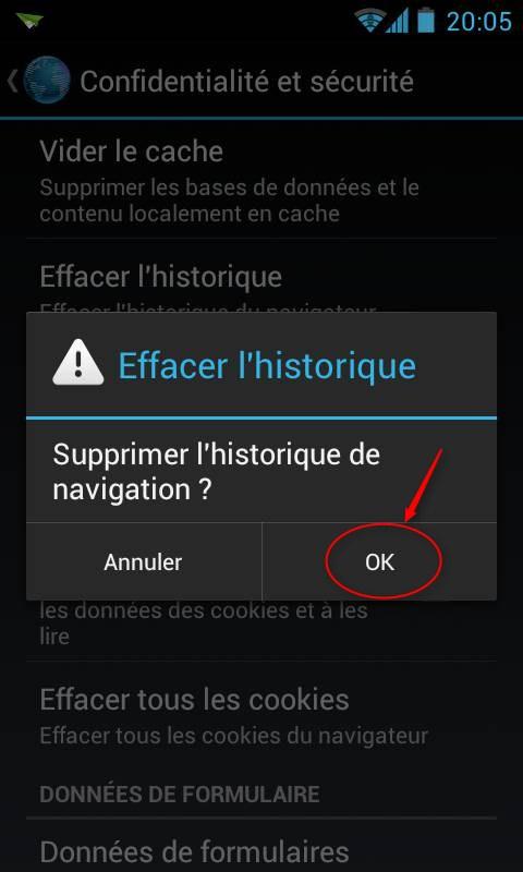 supprimer l'historique d'installation macédonien