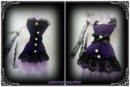 Toujours dans la feutrine et la dentelle corset de katia mauve et noir