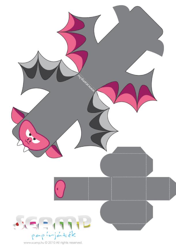 Baby Bat papertoy by Zerolabor